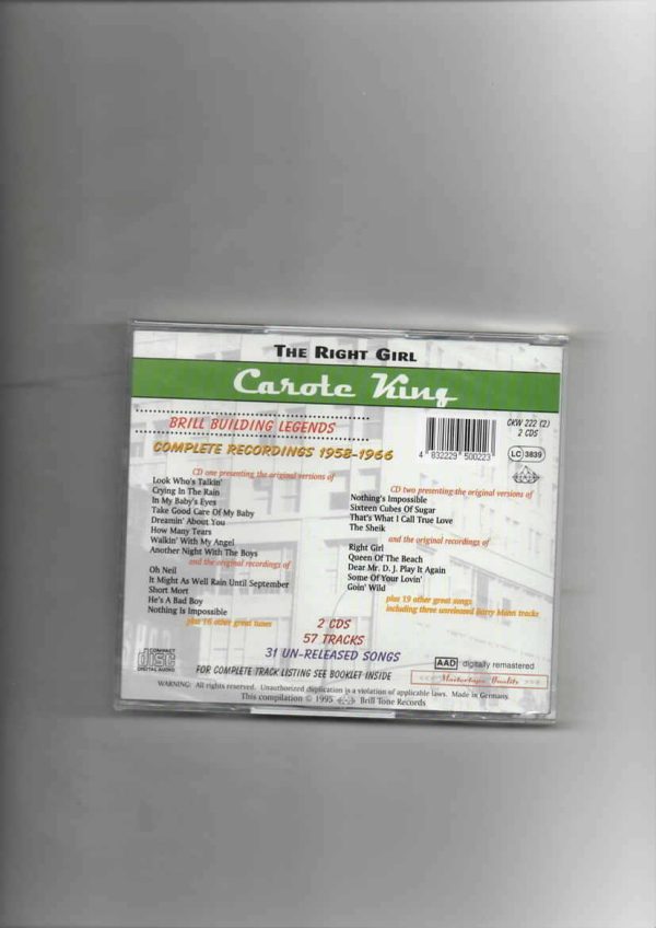 CAROLE KING- THE RIGHT GIRL-BRAND NEW CD - Image 3