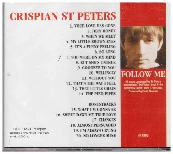 CRISPIAN ST. PETERS - FOLLOW ME - CD  - BRAND NEW - Image 3