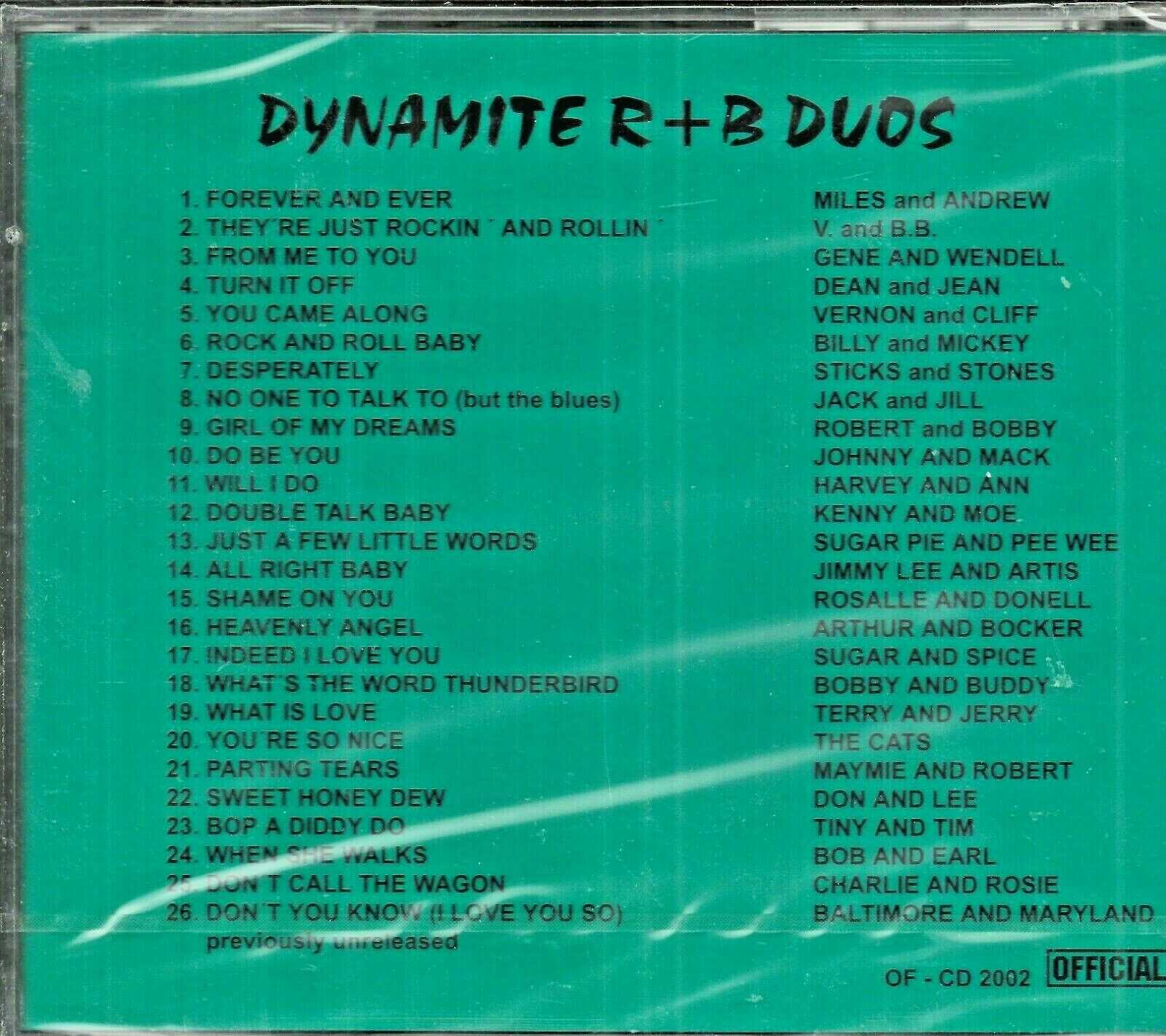 DYNAMITE R & B DUOS - CD - Vol. 2 - BRAND NEW - Image 3