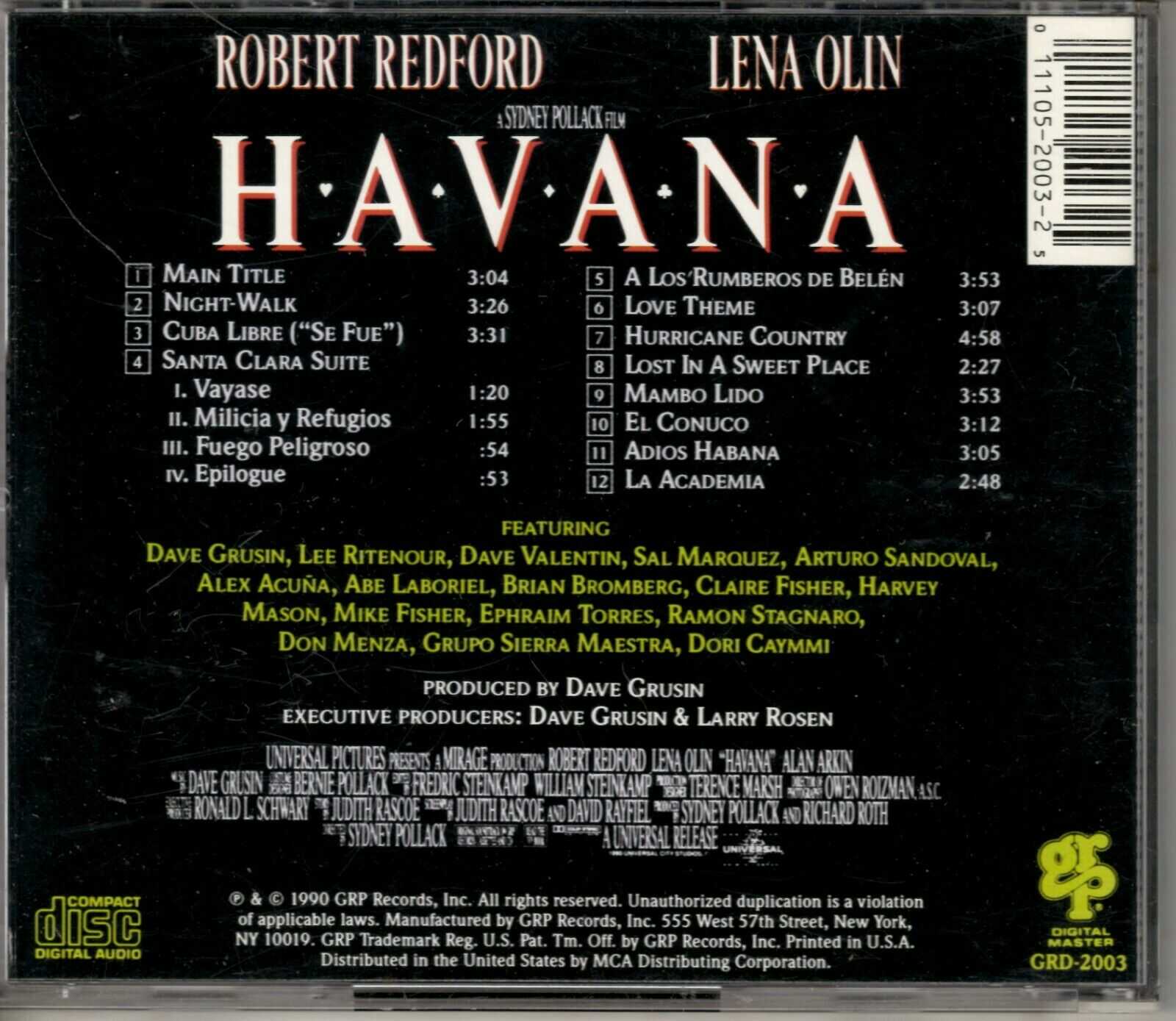 Dave Grusin - Havana Soundtrack - CD - Image 3