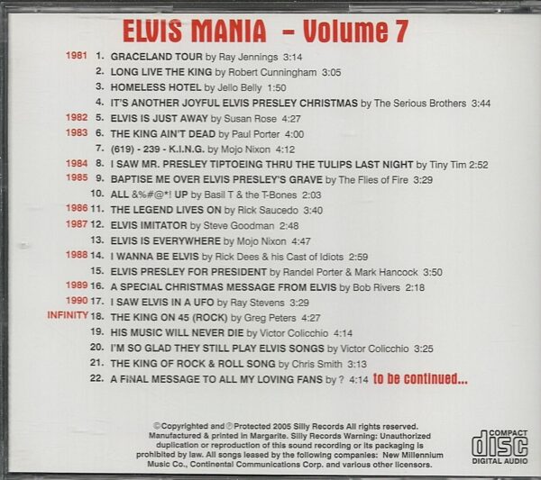 ELVIS MANIA - CD - Volume 7 - BRAND NEW - Image 3