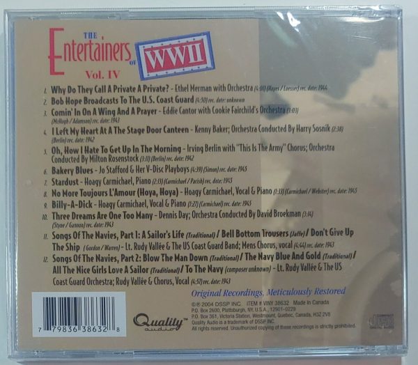 ENTERTAINERS OF WWII - VOL IV  CD BRAND NEW - Image 3