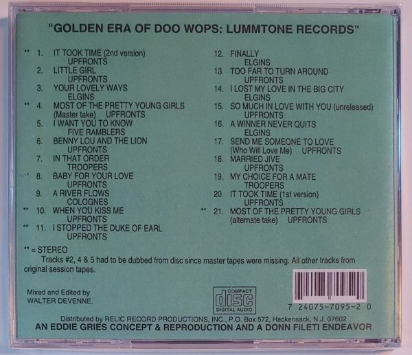 GOLDEN ERA OF DOO WOPS - LUMMTONE    CD BRAND NEW - Image 3