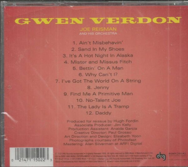 GWEN VERDON CD - THE GIRL I LEFT HOME FOR    Brand New   DRG Records Label - Image 3