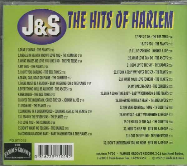 J & S -  The Hits Of Harlem -  BRAND NEW -  CD - Image 3