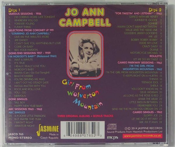 JO ANN CAMPBELL - GIRL FROM WOLVERTON MOUNTAIN   CD   BRAND NEW - Image 3