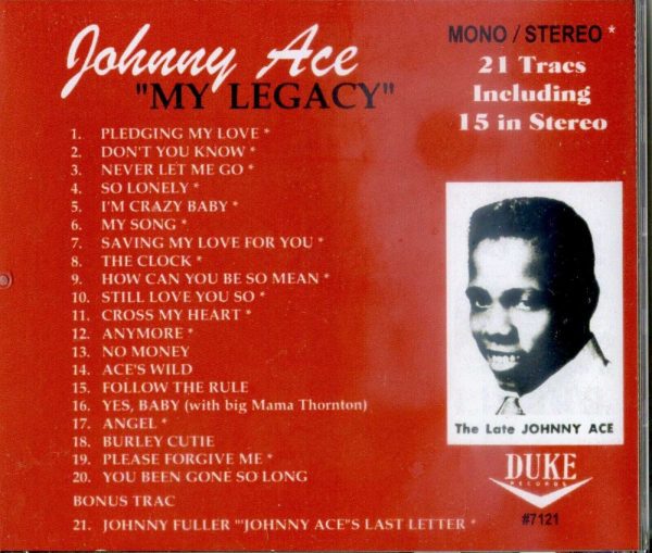JOHNNY ACE - MY LEGACY - CD  - LIKE NEW - Image 3