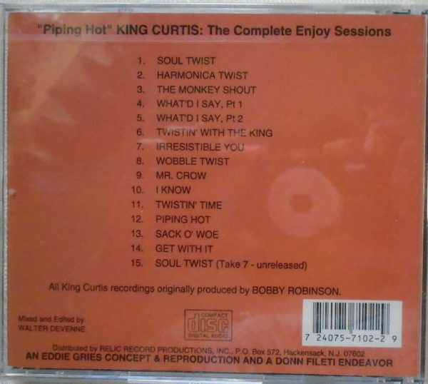KING CURTIS - Piping Hot - The Complete Enjoy Session -15 Tracks-Brand NEW - CD - Image 3