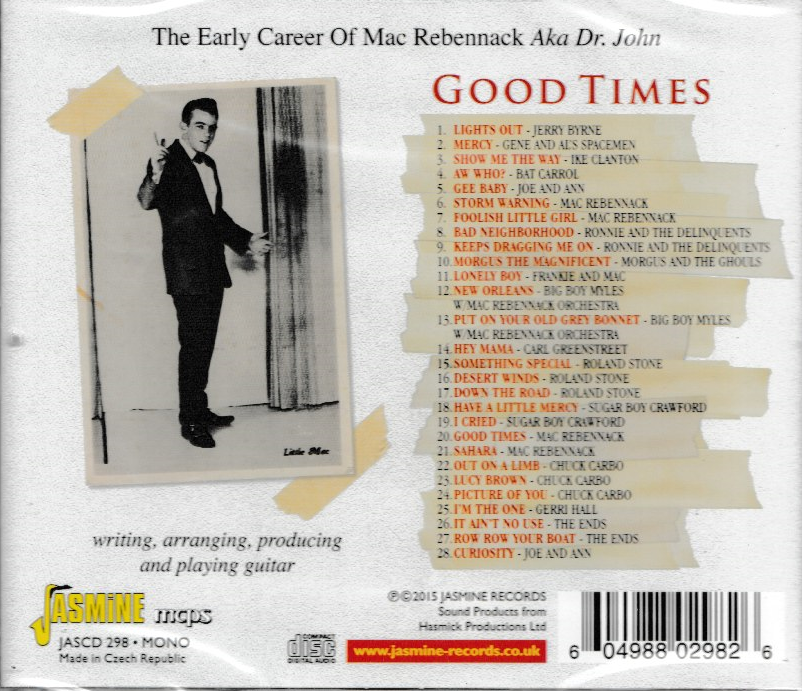 MACK REBENNACK EARLY CAREER AKA DR JOHN - GOOD TIMES CD BRAND NEW - Image 3