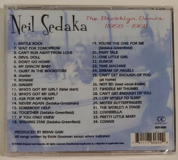 NEIL SEDAKA - BROOKLYN DEMOS  CD     BRAND NEW - Image 3
