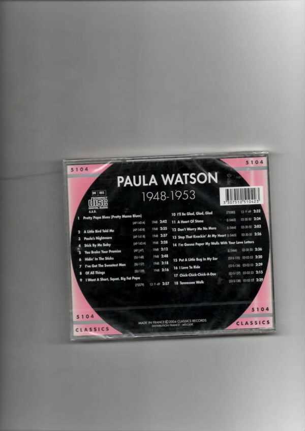 PAULA WATSON- CHRONOLOGICAL 48-53-BRAND NEW CD - Image 3