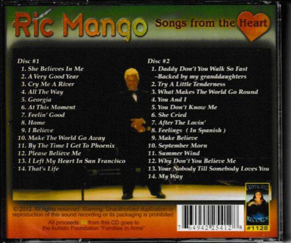RIC MANGO CD SONGS FROM THE HEART - BRAND NEW - Image 3