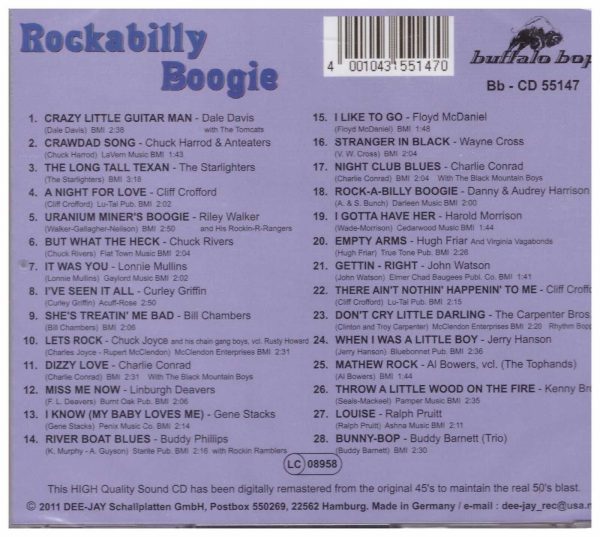 ROCKABILLY BOOGIE - 28 Tracks - CD - BRAND NEW - Image 3