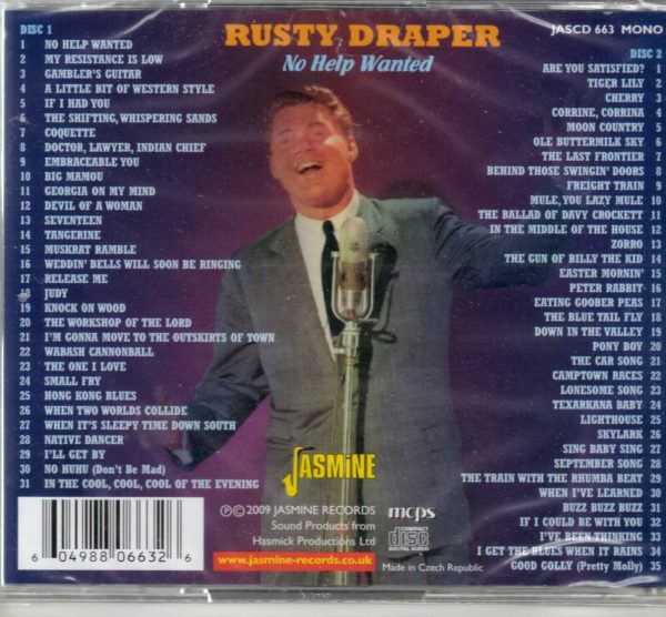 Rusty Draper - No Help Wanted - 2 CD's - Brand New - Image 3