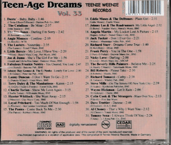 TEEN-AGE DREAMS CD VOL 33 - BRAND NEW - Image 3