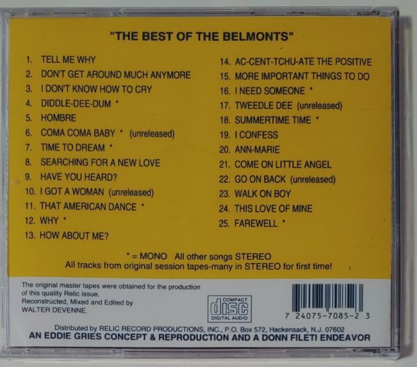 THE BELMONTS - BEST OF   CD     BRAND NEW - Image 3