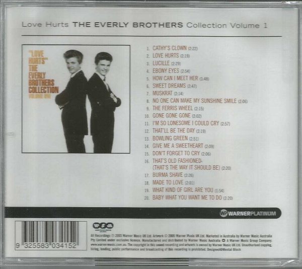 THE EVERLY BROTHERS COLLECTION - CD - Love Hurts - Volume One - BRAND NEW - Image 3