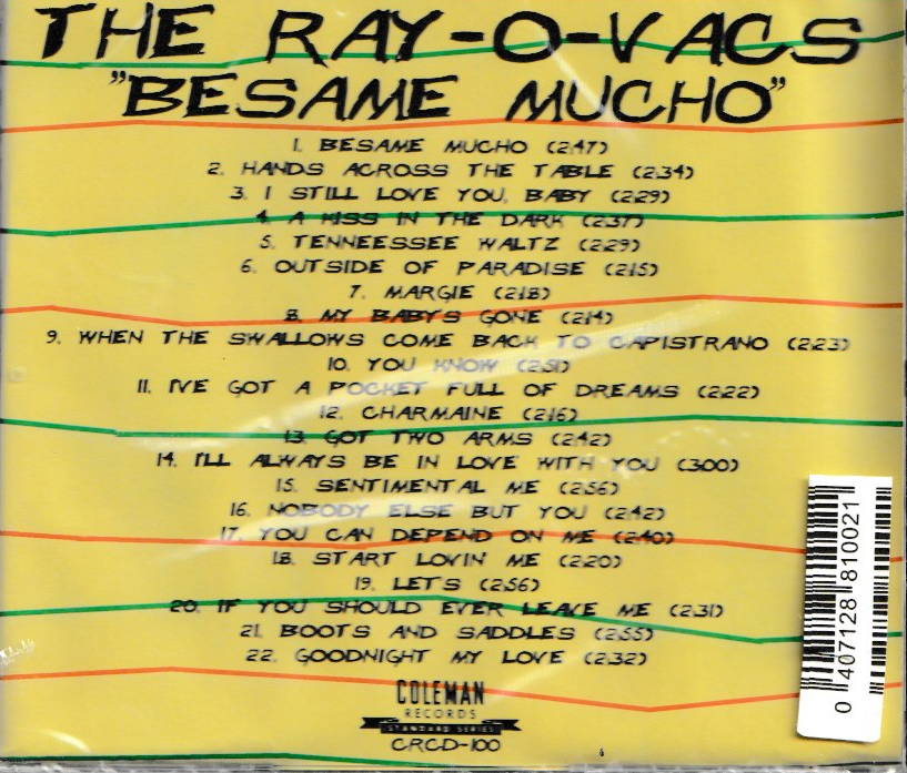 THE RAY-O-VACS - BESAME MUCHO CD BRAND NEW - Image 3