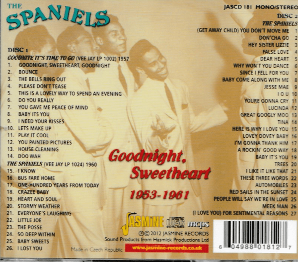 THE SPANIELS - GOOD NIGHT SWEETHEART CD - BRAND NEW - Image 3