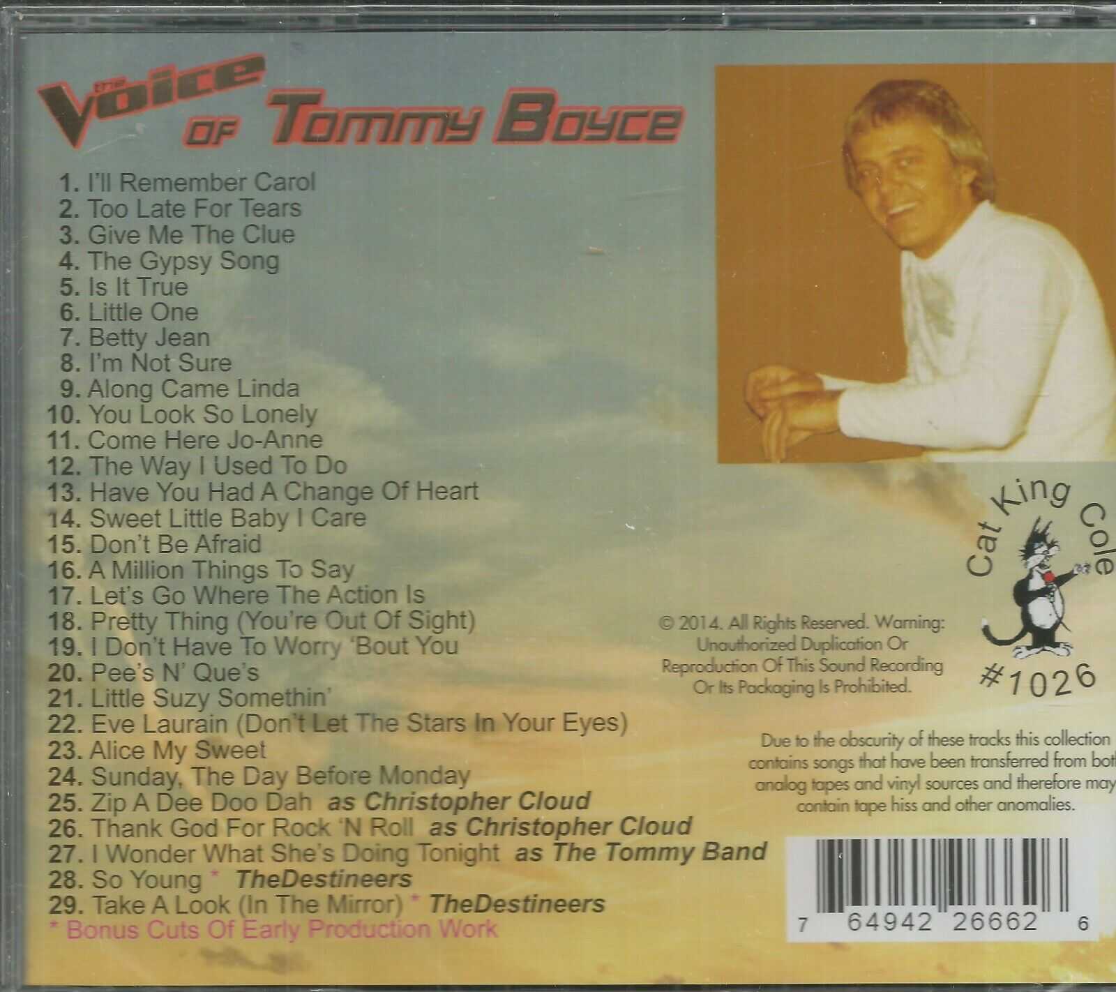 TOMMY BOYCE CD - VOICE OF BRAND NEW 29 TRACKS ON CAT KING COLE - Image 3