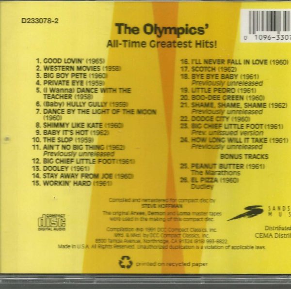 The Olympics - All Time Greatest Hits - CD - Brand New! - Image 3