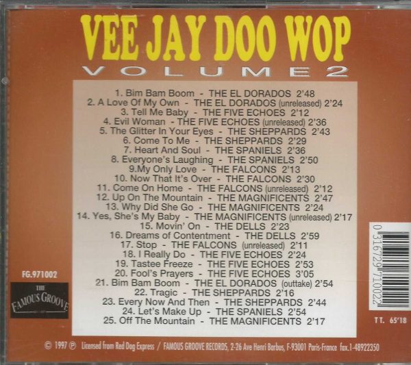 VEE JAY DOO WOP - CD - Volume 2 - Bim Bam Boom - BRAND NEW - Image 3