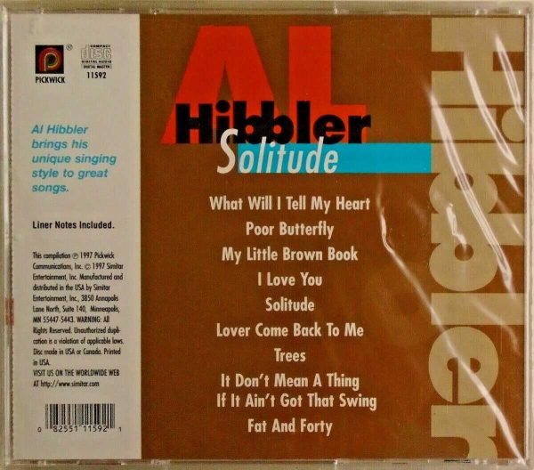 AL HIBBLER - CD - Solitude - BRAND NEW - Image 3