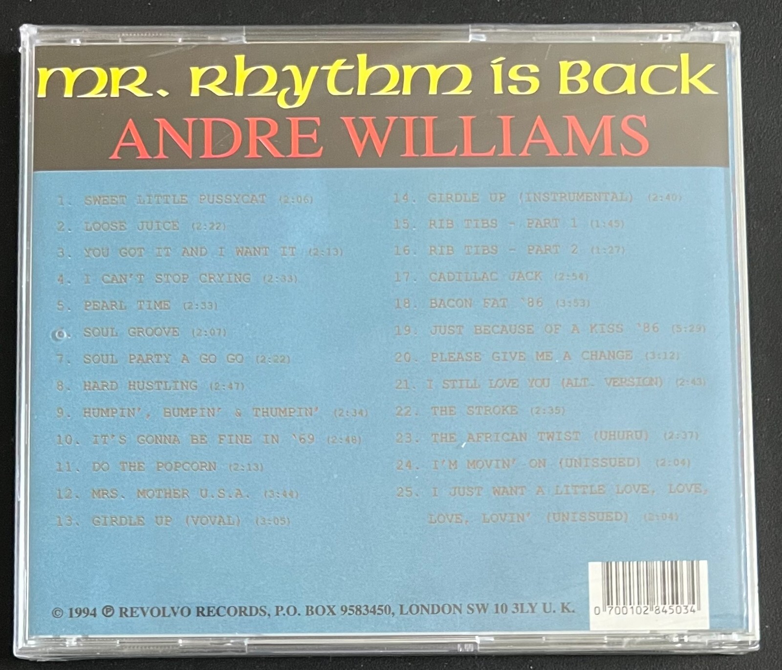 ANDRE WILLIAMS - MR RHYTHM IS BACK - CD BRAND NEW - Image 3
