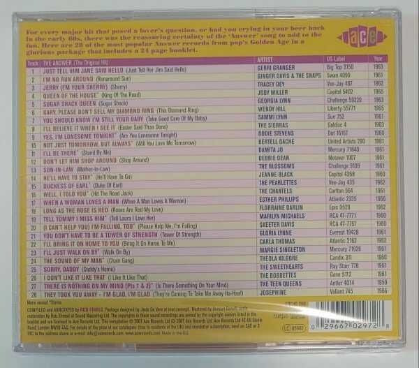 ANSWER TO EVERYTHING   GIRL ANSWER SONGS OF THE 60S   CD     BRAND NEW - Image 3