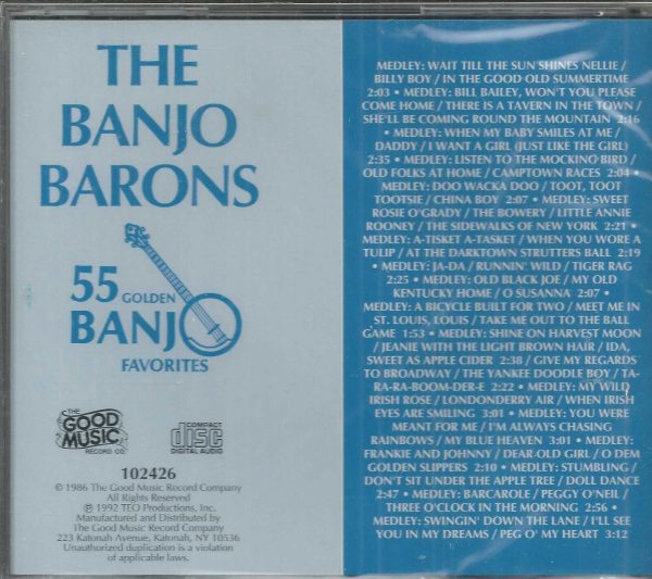 BANJO BARONS CD - 55 GOLDEN BANJO FAVORITES  Brand New   Good Music Label - Image 3