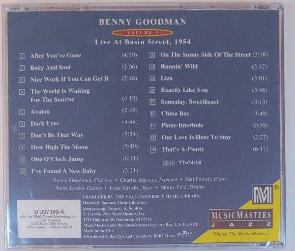 BENNY GOODMAN - YALE ARCHIVES  VOL 9   CD BRAND NEW - Image 3