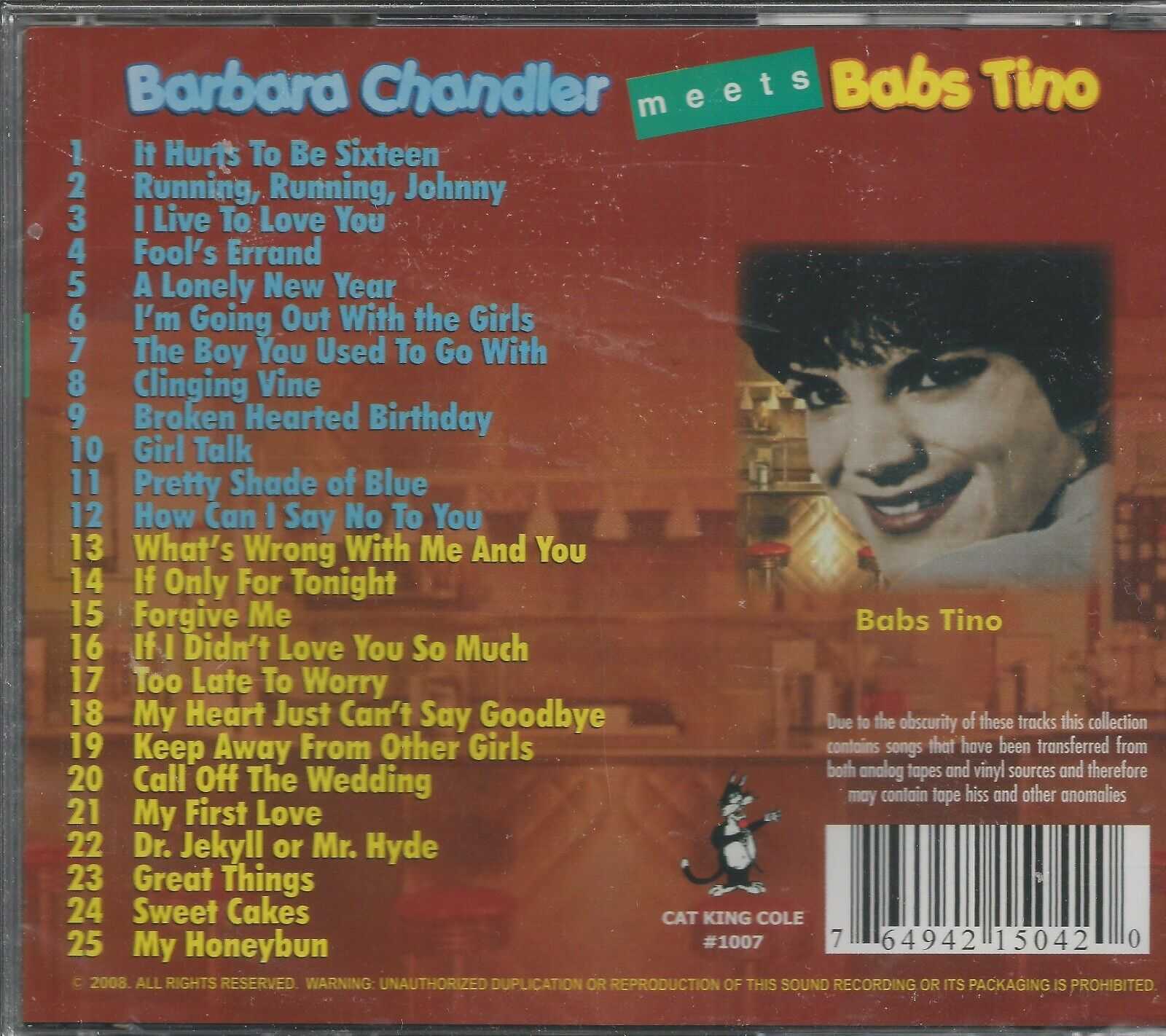 Barbara Chandler Meets Babs Tino CD Brand New 25 Tracks on Cat King Cole - Image 3