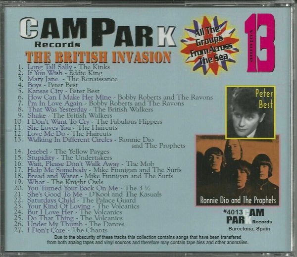 CAM PARK - CD - THE BRITISH INVASION - Vol. 13 - BRAND NEW - Image 3