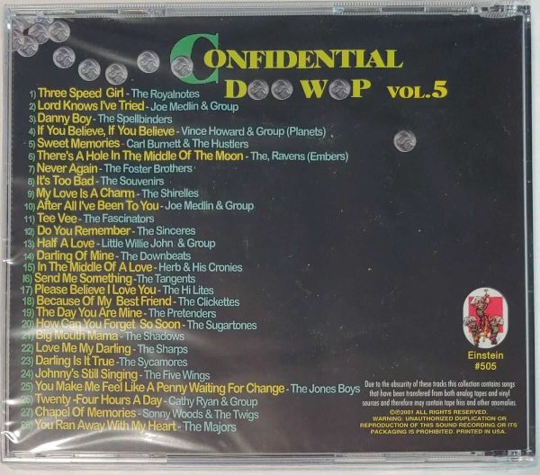 CONFIDENTIAL DOO WOPS - VOL 5   CD   BRAND NEW - Image 3