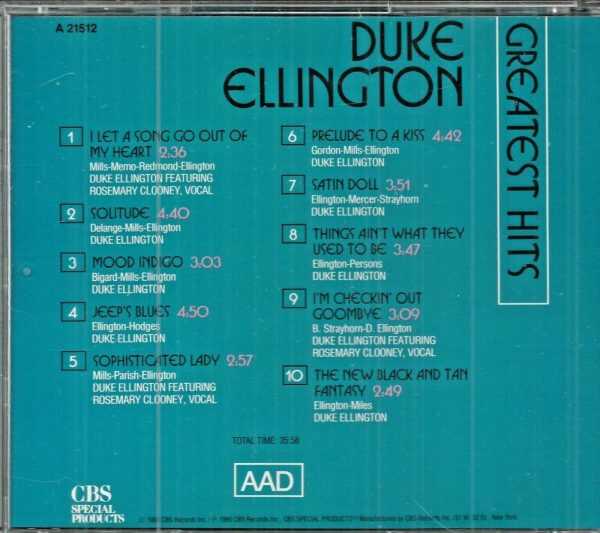 DUKE ELLINGTON - CD - Greatest Hits - LIKE NEW - Image 3