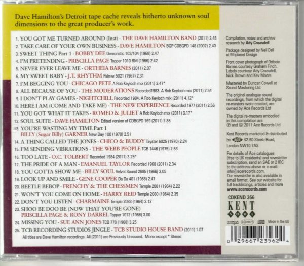 Dave Hamilton's - Detroit Soul - CD - Brand New - Image 3