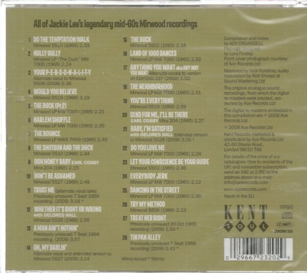 JACKIE LEE - CD - The Mirwood Masters - BRAND NEW - Image 3