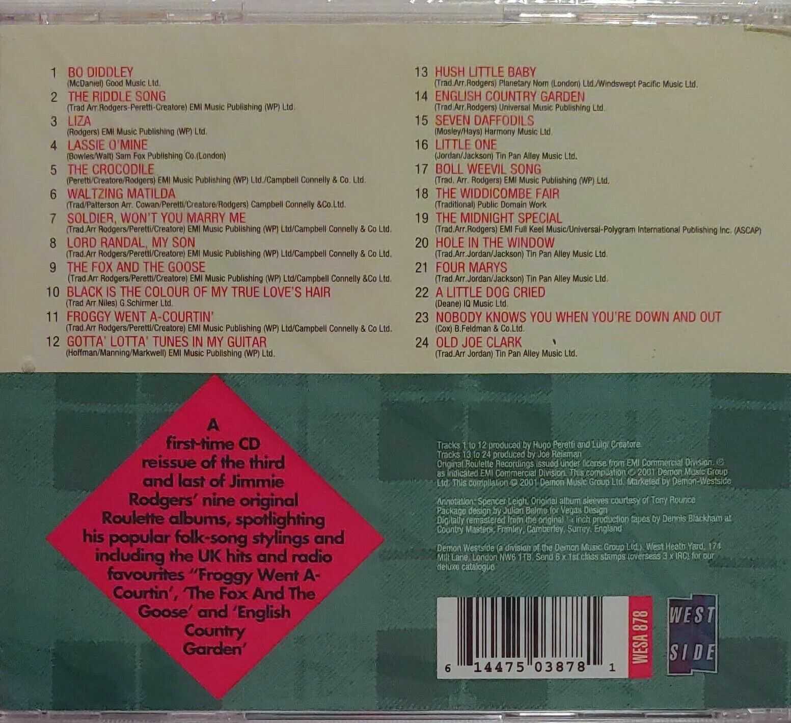 JIMMIE RODGERS - SING FOLK SONGS AND THE FOLK SONG WORLD OF CD BRAND NEW - Image 3