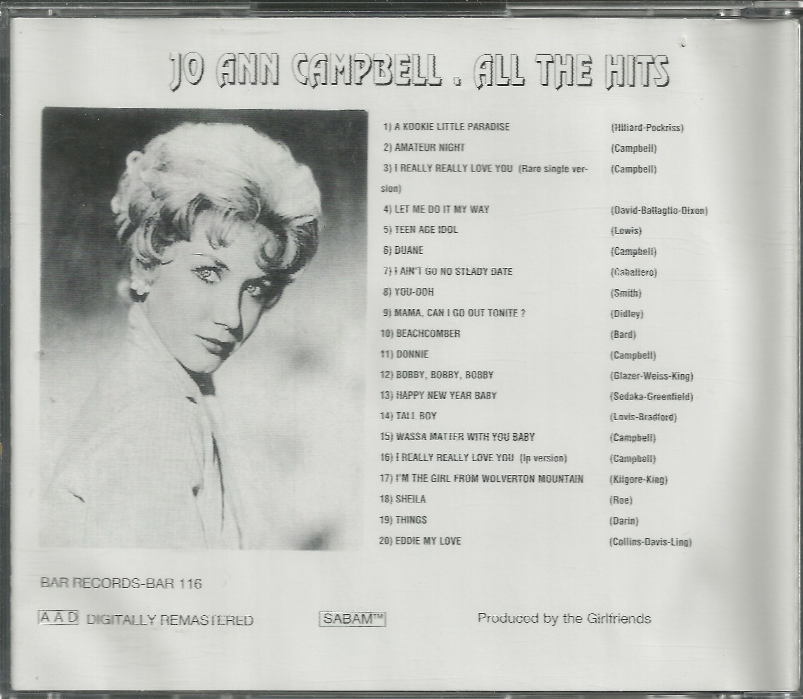 JO ANN CAMPBELL - ALL THE HITS - CD - BRAND NEW - Image 3