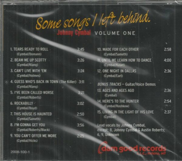 JOHNNY CYMBAL - CD - Some Songs/Left Behind - Volume One - BRAND NEW - Image 3