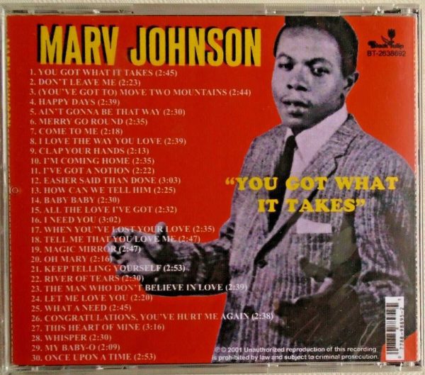 MARV JOHNSON - CD - You've Got What It Takes - BRAND NEW - Image 3