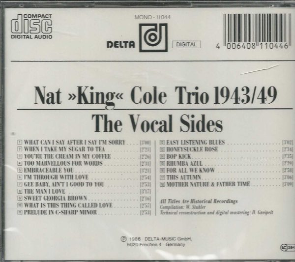 NAT KING COLE - CD - Jazz Live & Rare - BRAND NEW - Image 3
