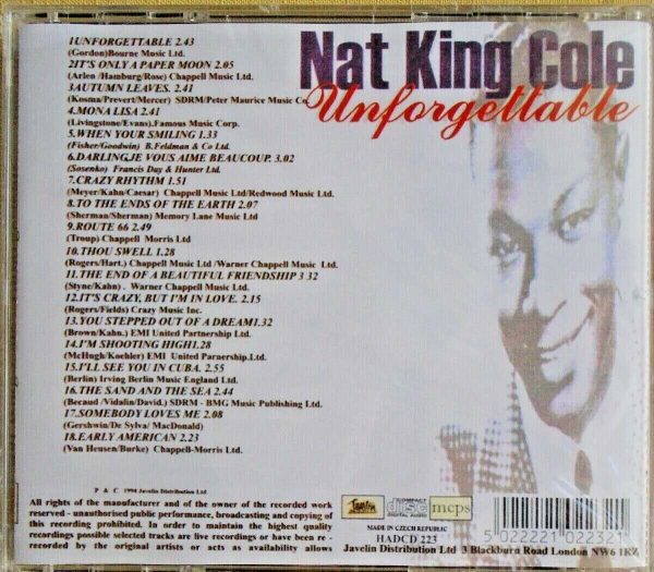 NAT KING COLE - CD - Unforgettable - BRAND NEW - Image 3
