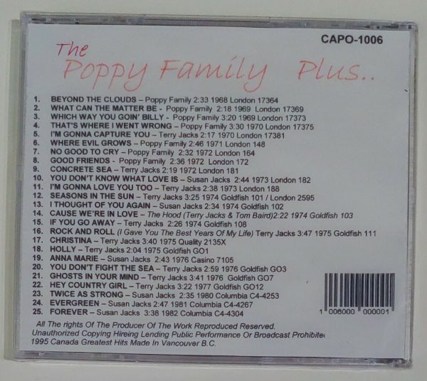 POPPY FAMILY - WHICH WAY YOU GOIN BILLY   CD     BRAND NEW - Image 3