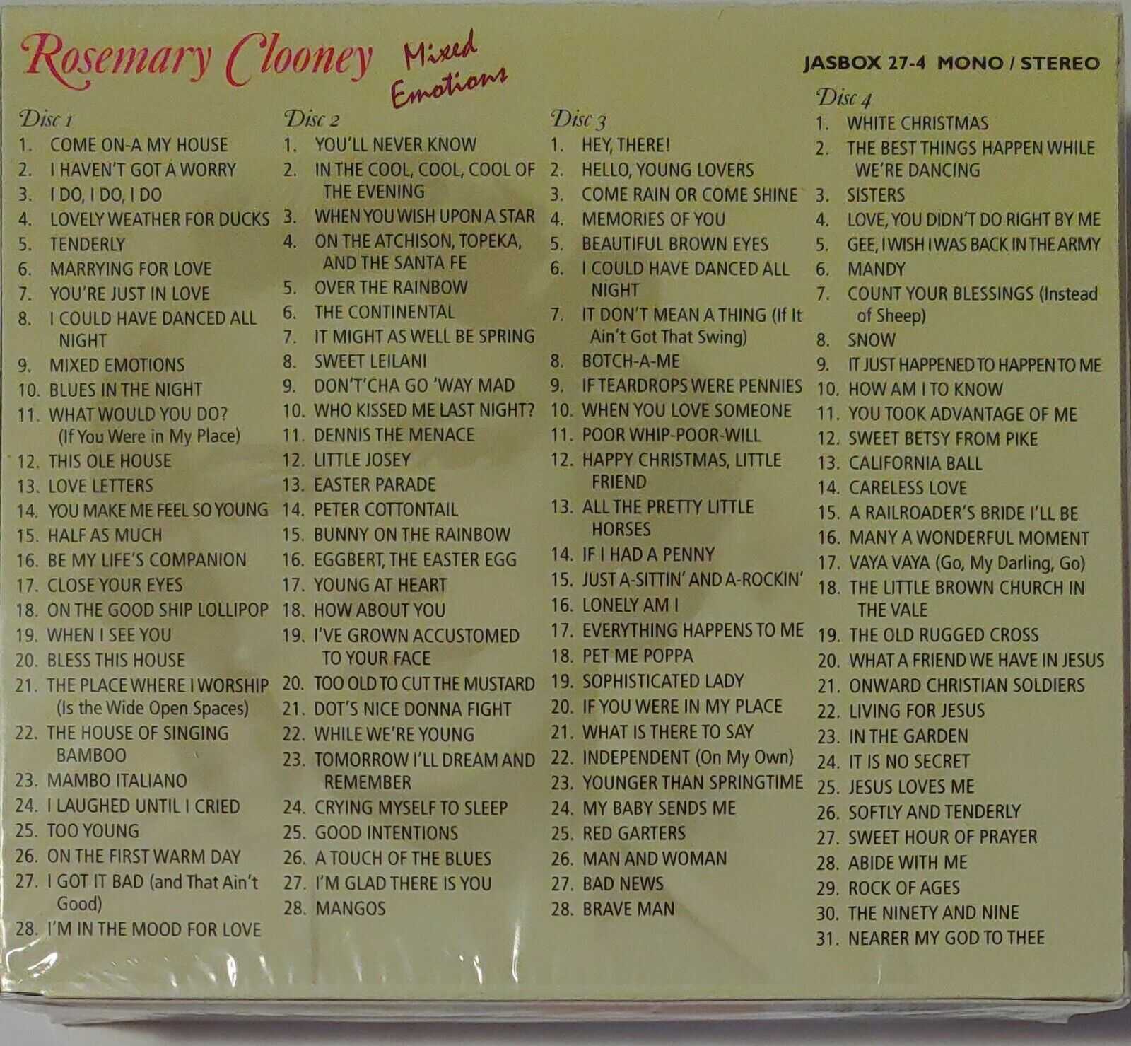 ROSEMARY CLOONEY - MIXED EMOTIONS   CD     BRAND NEW - Image 3