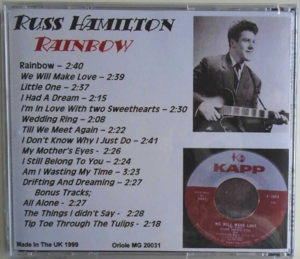 RUSS HAMILTON - CD - Rainbow - BRAND NEW - Image 3