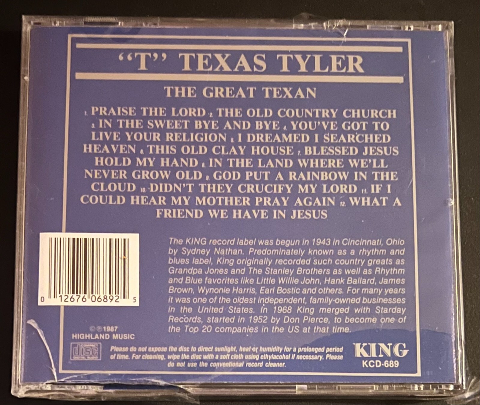 T. TEXAS TYLER- THE GREAT TEXAN - CD BRAND NEW - Image 3