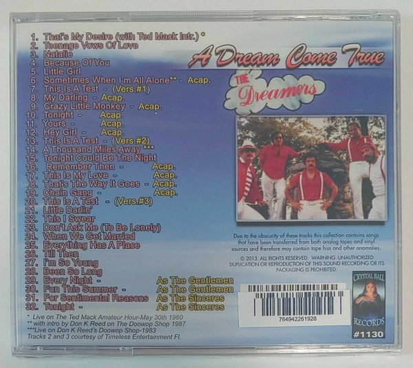 THE DREAMERS - A DREAM COME TRUE   CD     BRAND NEW - Image 3