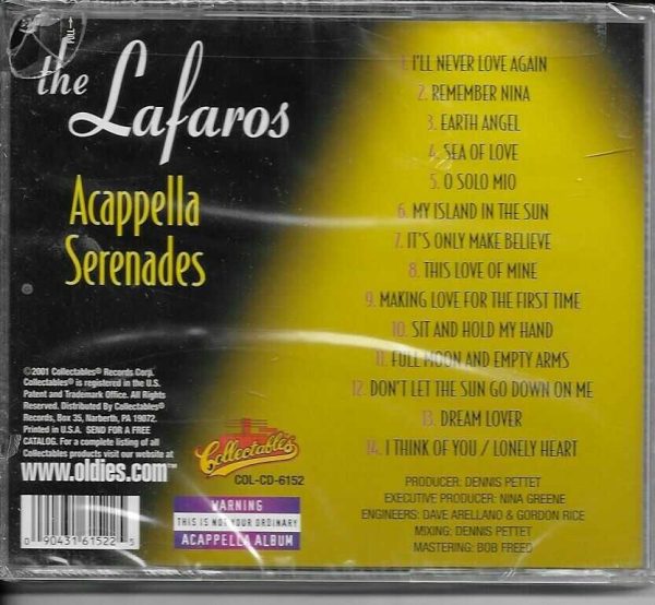 THE LAFAROS CD ACAPPELLA SERENADES - BRAND NEW - Image 3