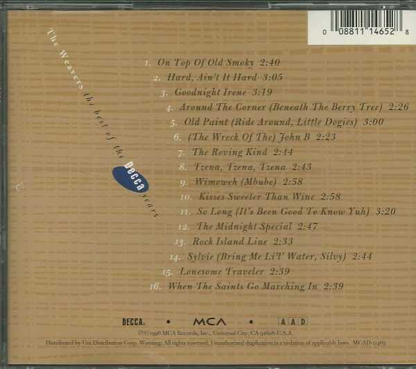 THE WEAVERS - CD - Best Of The Decca Years - BRAND NEW - Image 3